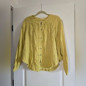 We the Free Chartreuse Button Down
